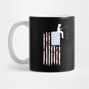 American Flag Fishing Mug